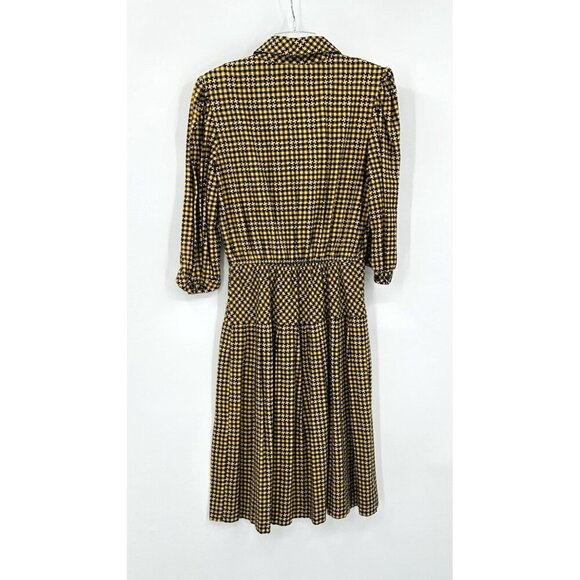 vintage 80s DROP WAIST DRESS gingham checkered secretary retro flannel M - Picture 6 of 7